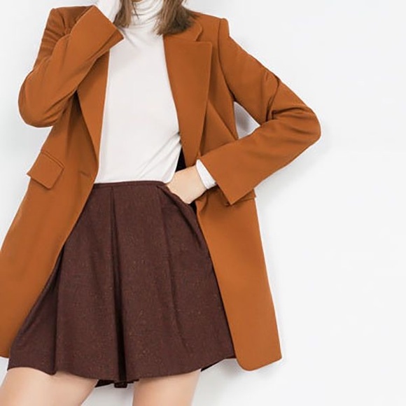 Zara Dresses & Skirts - ZARA wool blend pleated mini circle skirt maroon